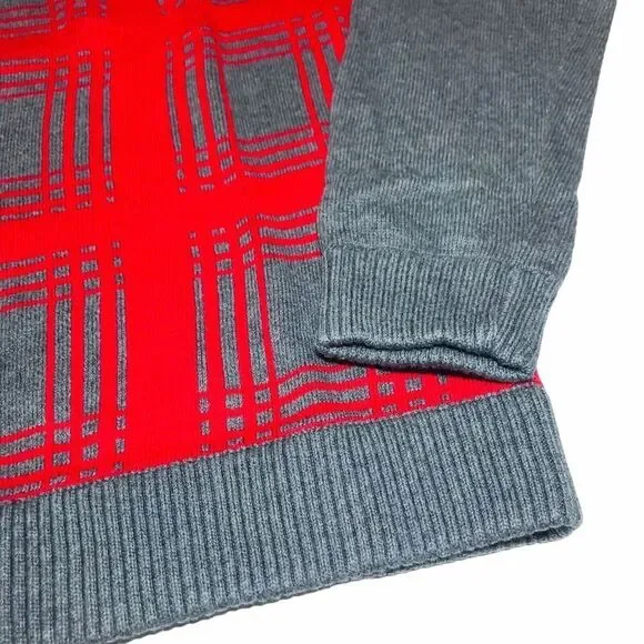Mossimo Supply Co Sweater Men’s Size S Red Gray Cotton - Picture 3 of 11